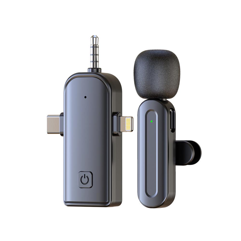 Wireless Lavalier Microphone with Intelligent Noise Reduction for Live Streaming, Vlogging, and Video Recording