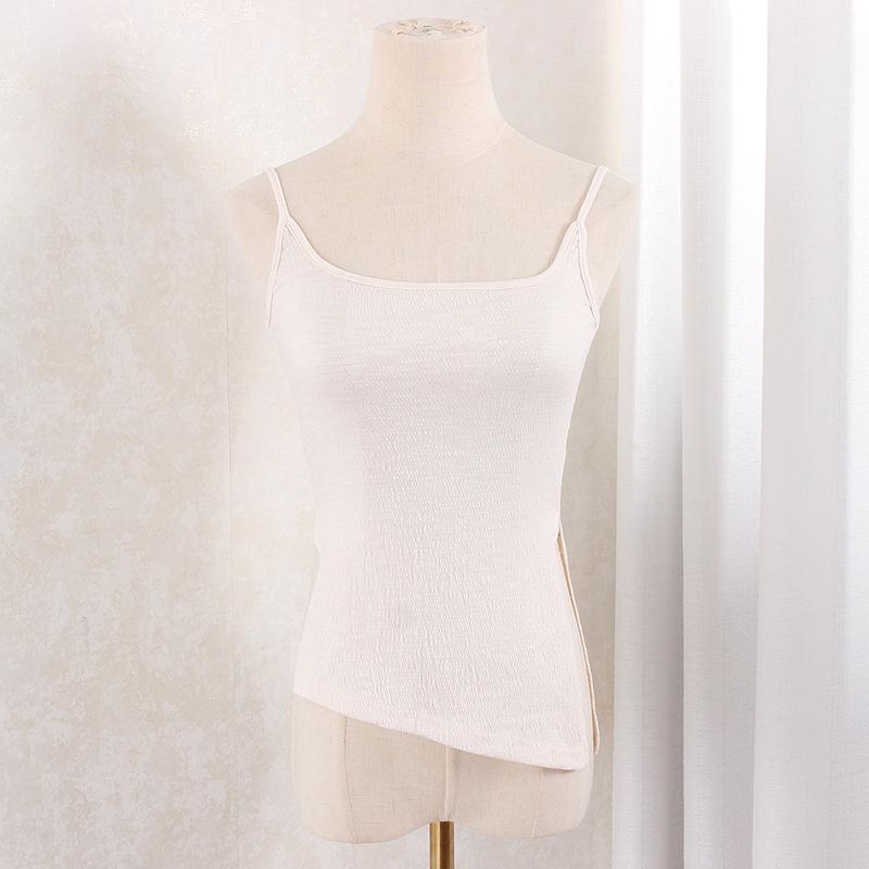 

Рано или поздно: Маленькая майка Busty с косым подолом и жилетом с разрезом для стройных универсальных женщин Small абрикосовый