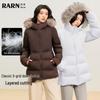 RA&RN Women's Slimming 90% Duck Down Hooded Puffer Jacket with Faux Fur Trim