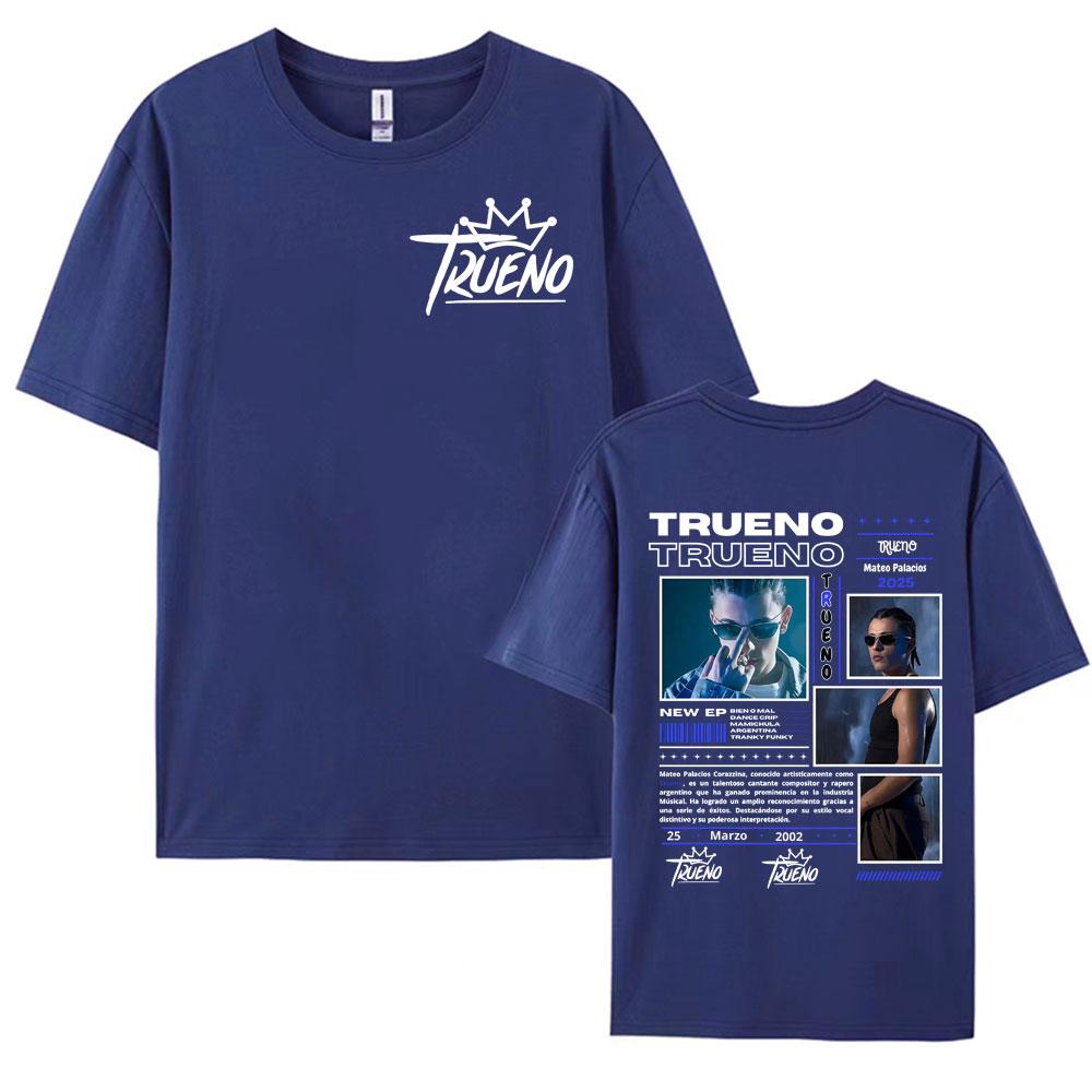 Rappeur Trueno Mateo Palacios Tournée d'Album 2025 Merchandising T-shirts Hommes Femmes 100% Coton T-shirts Hip Hop Décontracté Été T-shirt Pop Art