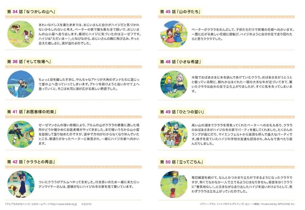 Girl of the Alps X 50 Jigsaw Made In APPLEONE 1000-921 Heidi, Alps, Heidi's Map, 1000-piece (75 Cm) Puzzle, Japan,