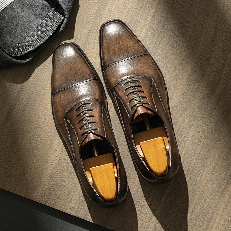 Leather Shoes Men'S Leather Business Dress High-End Sense Commuting First Layer Cowhide High-End