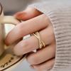 Temperament and High-end Zircon Cross Titanium Steel Ring Women's High-end Index Finger Trendy Ring