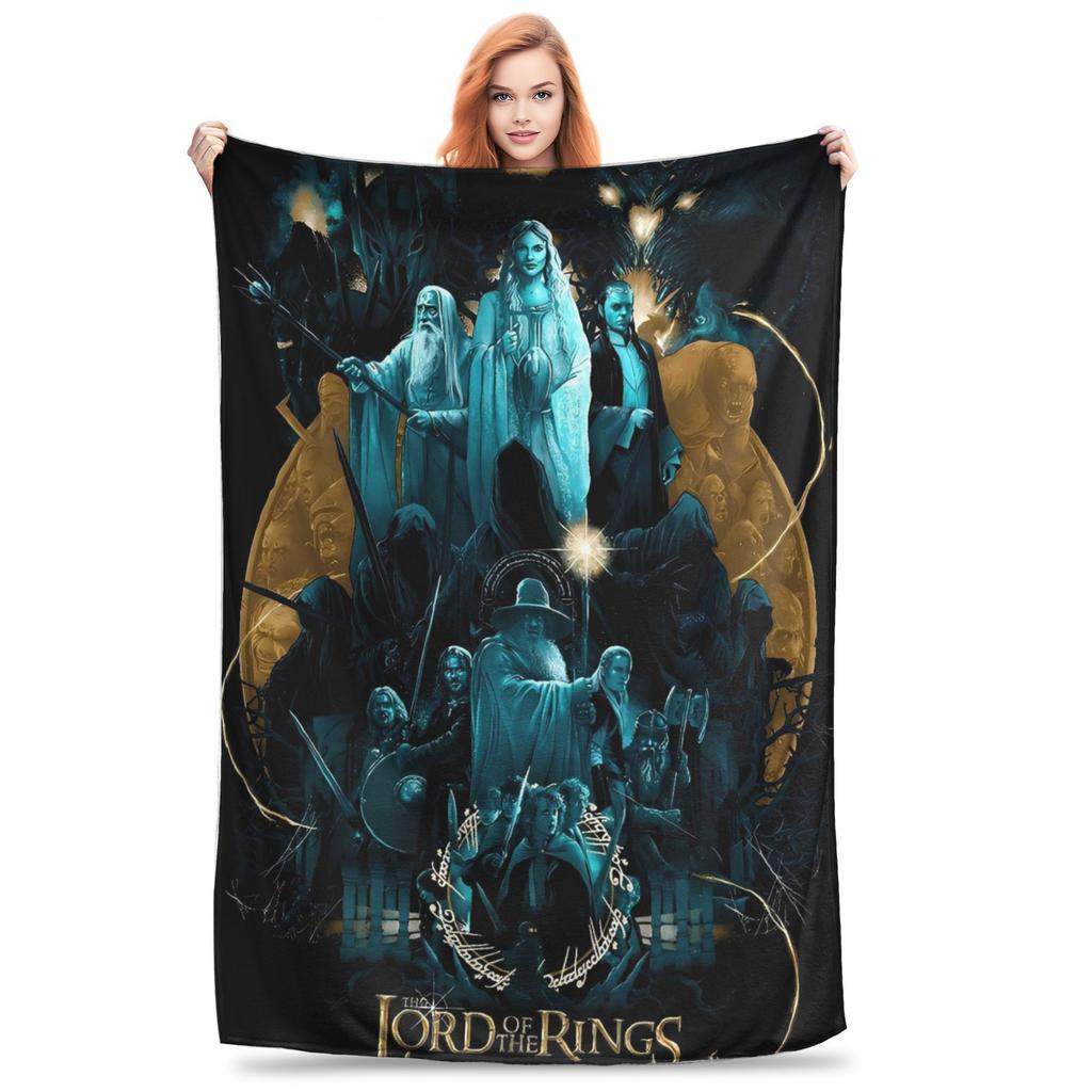 L-Lords Of The R-Rings Warm Soft Blankets Students Plush Throw Blanket Novelty Bedroom Flannel Bedspread Sofa Bed Cover