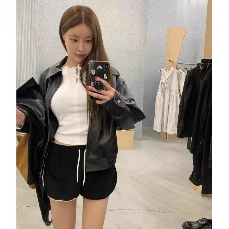 Korean Women's Bow Tie Lace Sweet Slimming Ruffle Long Sleeve T-shirt