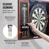 VEVOR Dartboard and Cabinet Set, Ready-to-Play Bundle Official Size Dartboard Cabinet, Steel Tip Dart Hideaway Cabinet, Features LED Light