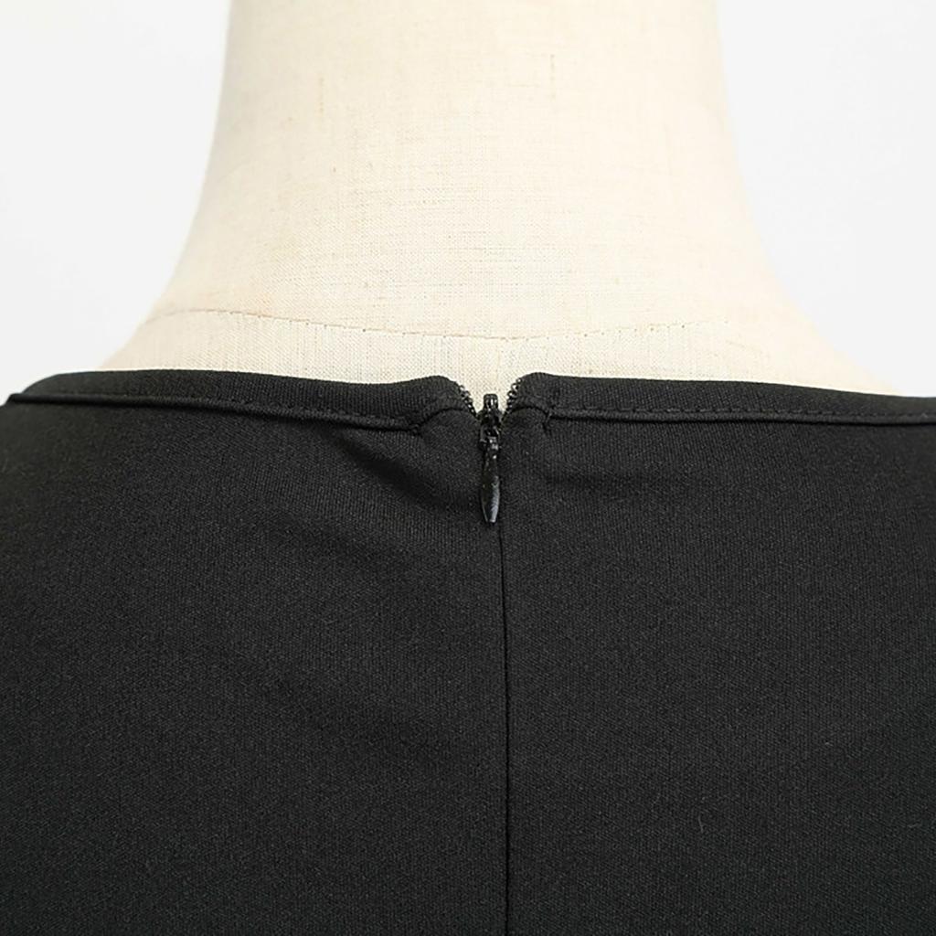 Kvinner Vintage Langermet Halloween 1950 Housewife Evening Party Ball Dress