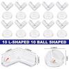 20-Pack Silicone Corner Guards Baby Proofing, Anti-Slip Furniture Corner Protectors for Kids, 2 Shapes Clear PVC Safety Edge Guards