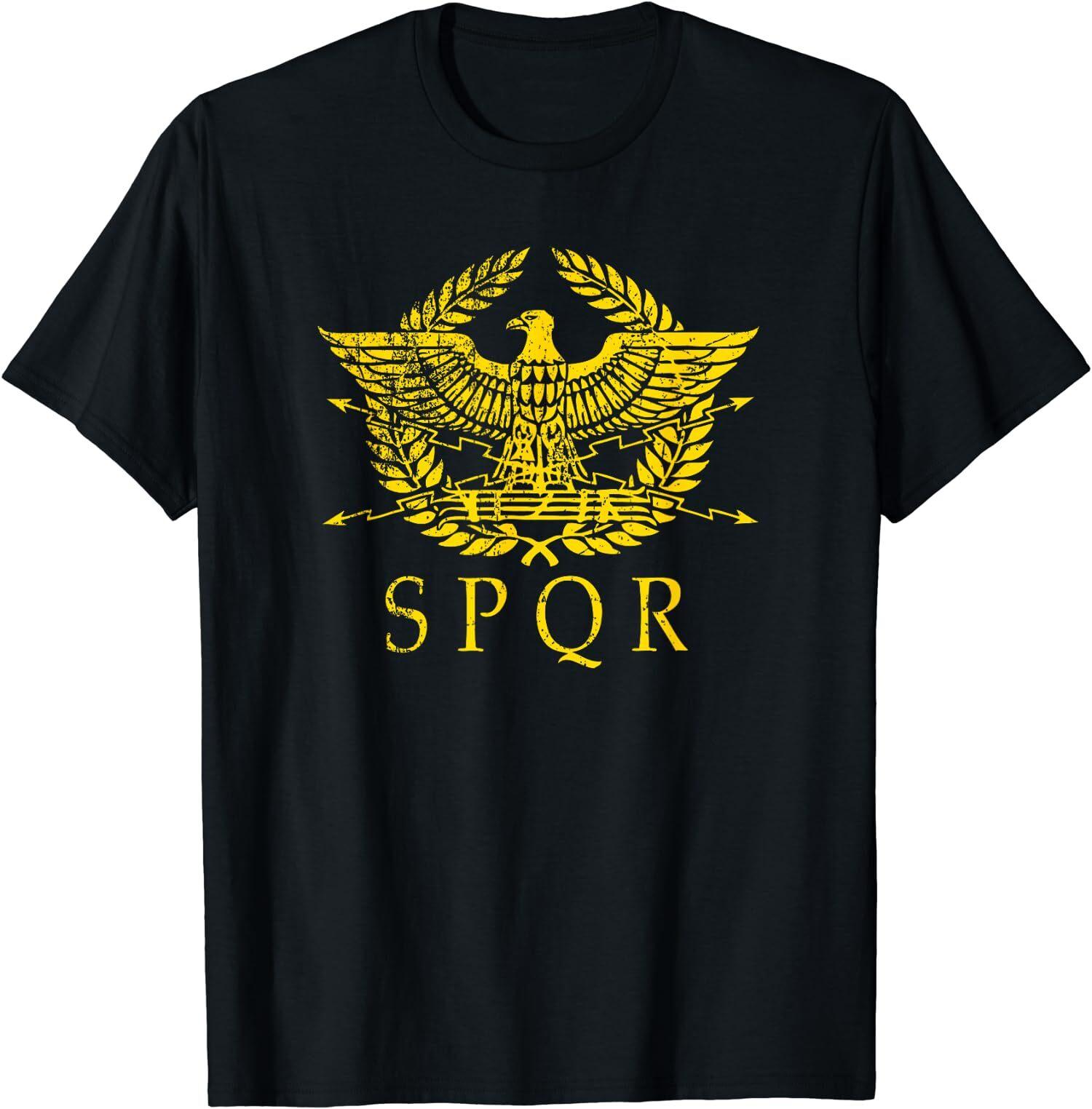 НОВАЯ ОГРАНИЧЕННАЯ Серия Древний Рим SPQR Латинские Фразы Древнеримские Символы Футболка L