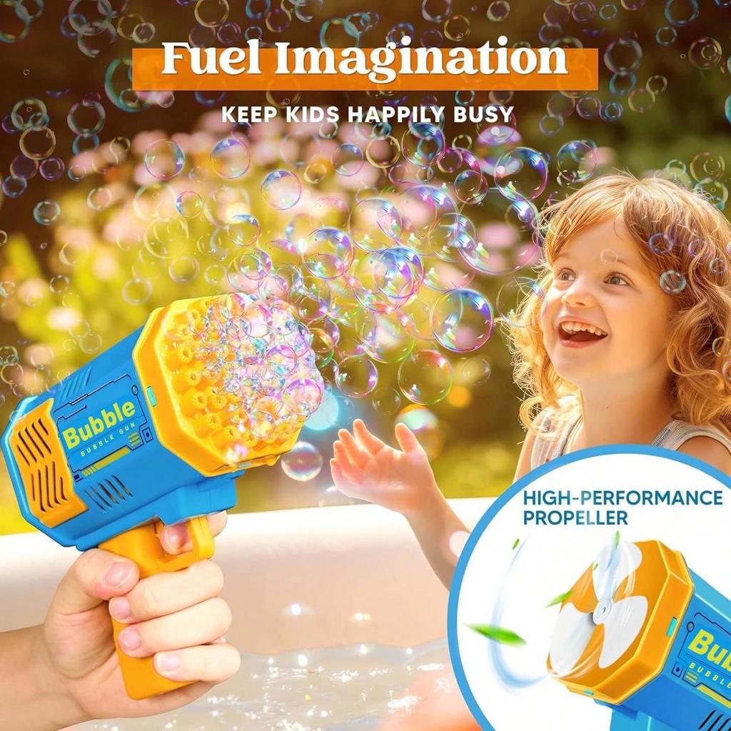 Children's Bubble Gun, Electric Bubble Machine Gun Toy, Suitable For Children Over 3 Years Old, Party Gift, Summer Toy, Battery And Liquid Free