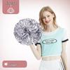 Changbaosen Cheerleading Pom Poms with Finger Rings, Silver (10-Pack)