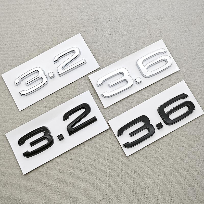 3D ABS Chrome Black Car Letters Rear Trunk Badge Sticker Logo 3.2 3.6 TDI Emblem Decals For Audi 3.2 3.6 TDI Auto Accessories