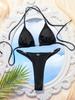 Triangle Strap Pearl Sexy Bikini Split Swimsuit