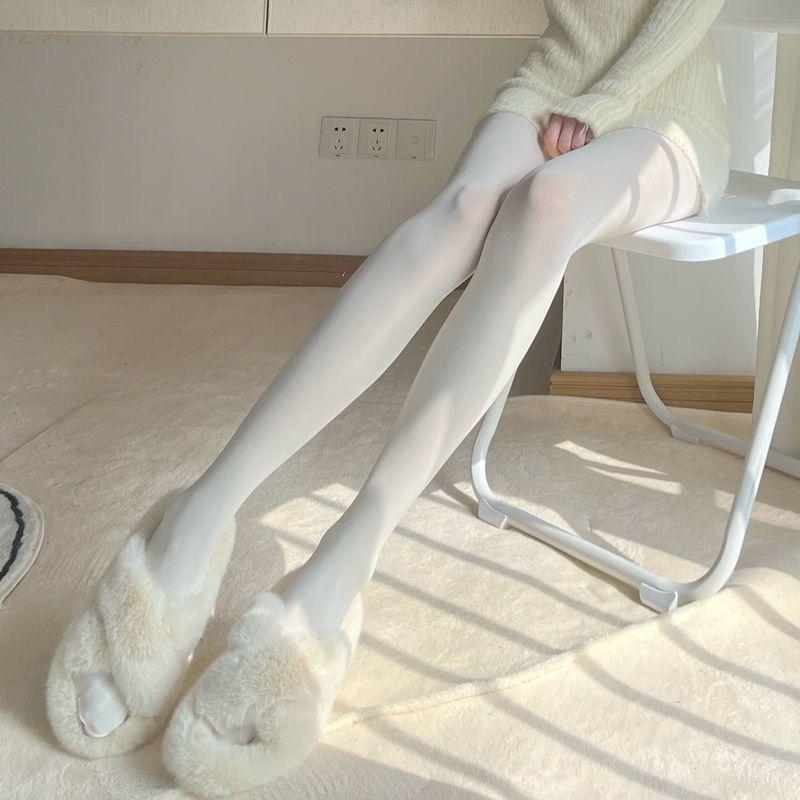 Japanisch - Stil Mädchenhaft Milchig - weiß Soft - Girl Strumpfhose - Laufmaschenfest Tanz Weiß Seidenstrümpfe für Schulkinder