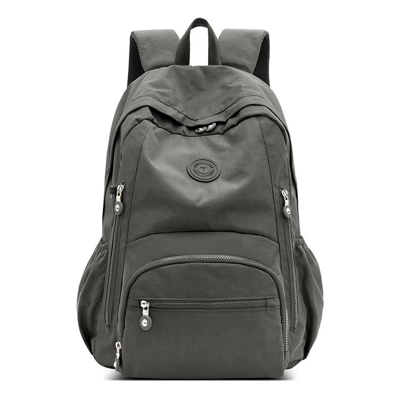 Nylon Backpack Solid Color Student School Baglarge Capacity Women's Travel Bag