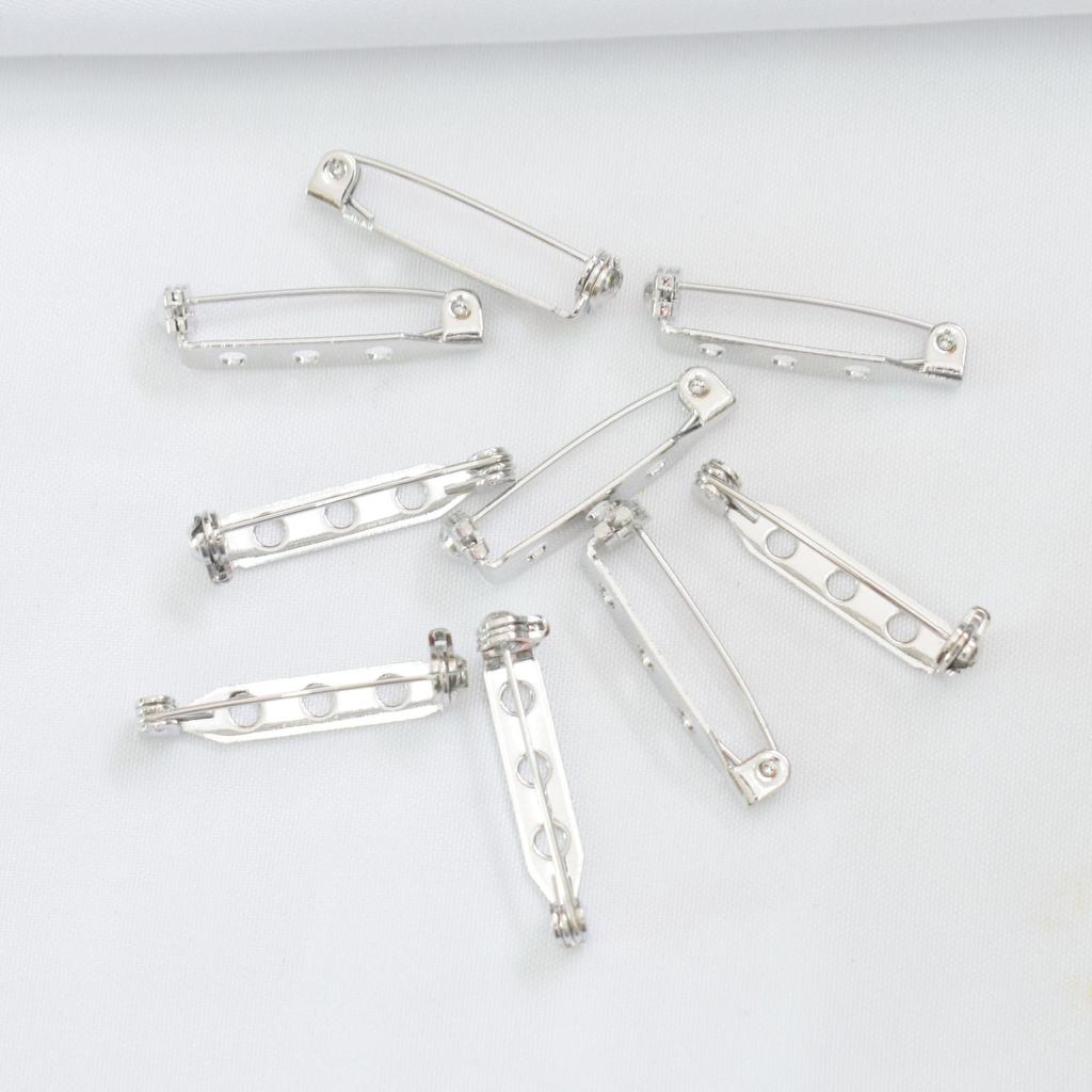 10pcs 18K Color-Preserving Rotating Type With Safety Hole, Insurance Brooch, Copper Bottom Support, Handmade Corsage Buckle, Pin Diy Clothing Brooch.