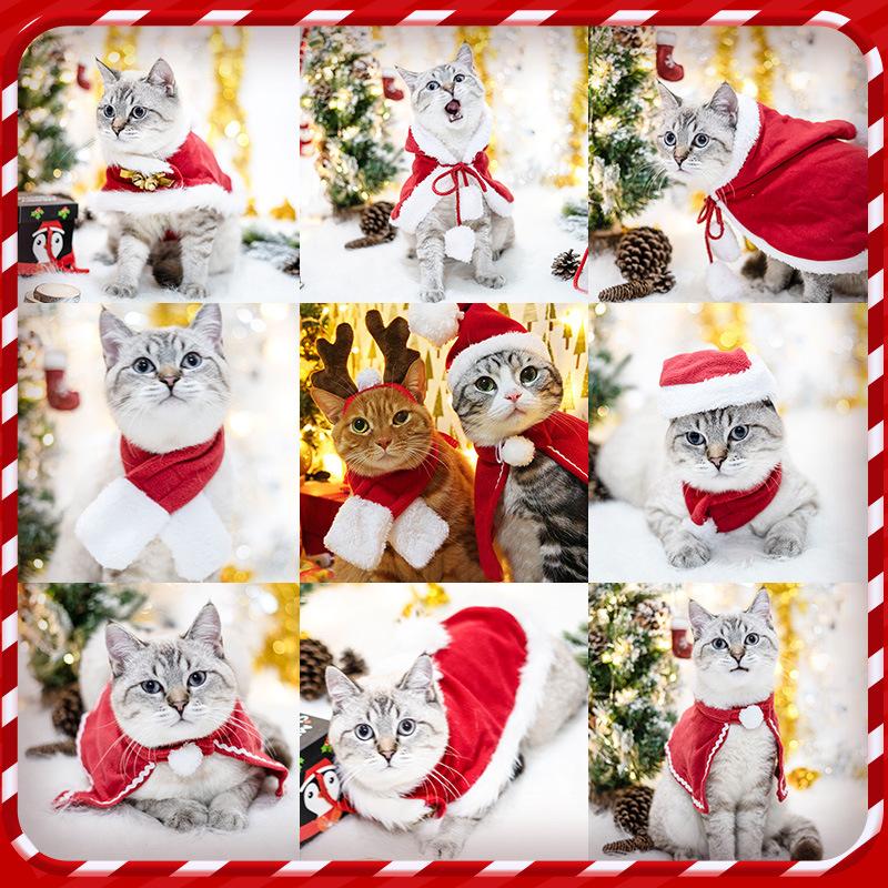 Christmas Dog Clothes Cute Cat Dog Hat Costume Headwear Santa Claus Pet Cloth  Christmas Decoration Dog Accessories