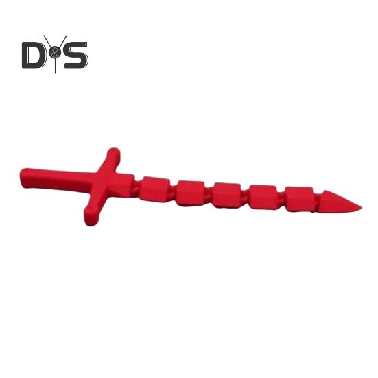 

3D Printed Articulated Toy Child-Safe Mini Movable Knife Flexible Fake Cutter Fidget Toy Gift for Kids Toy Collectors красный