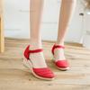 Linen Espadrille Women's Wedge Sandals Ankle Strap Breathable Lightweight Summer Footwear Female Roman Fashion Sandals Size 34