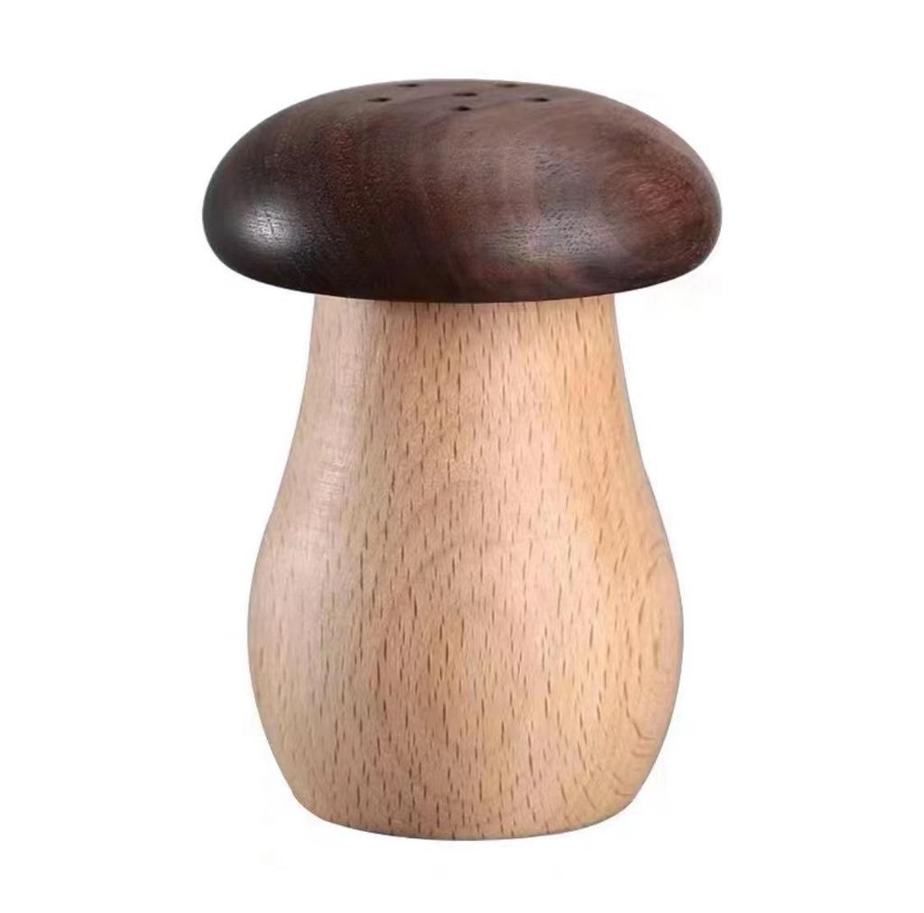 Bee Toothpick Holder: Creative Solid Wood Decorative Desktop Ornament with Cute Mushroom Design