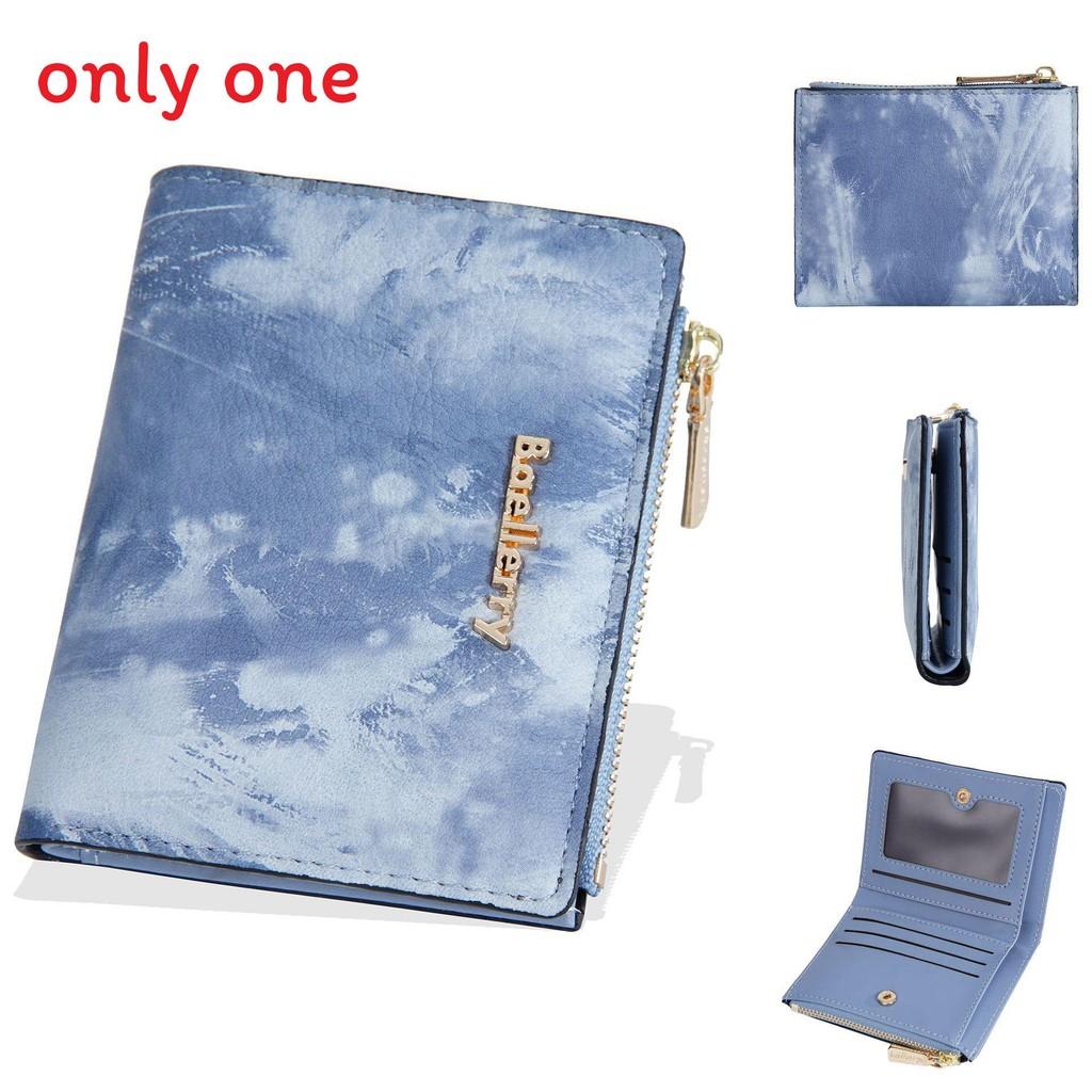 Fashion Short Wallet With Ink Wash Style And Antitheft Protection For Women