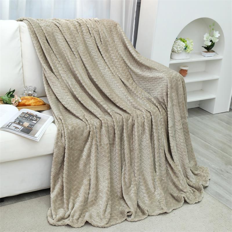 Thick Jacquard Flannel Blanket Wheat Ear Design All Season Gift Air Conditioner
