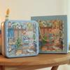 Langlebige Cartoon-Hase Eisenbox Mehrfarbige Quadratische Kuchenverpackungsbox mit Deckel 17*17*6cm Süßigkeitenbox Geldaufbewahrung
