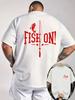 Fish On Fishing T Shirt Unisex Oversized Outdoor Graphic Tee Angler Summer Cotton Casual Streetwear Couple Top