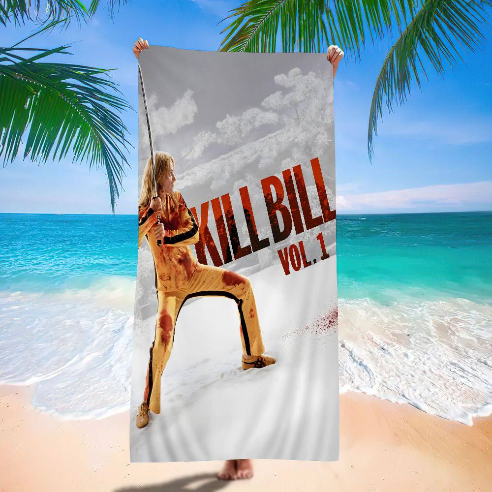 Classic Movie K-Kill Bill Microfiber Blanket Quick Drying Beach Towels Oversized Printing Super Absorbent Pool Towel Blanket