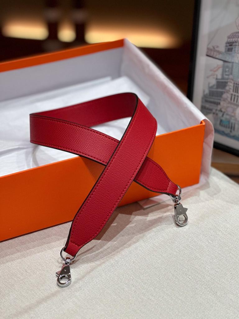 Lagerfeld Epsom Wide Leather Strap With High-Grade Leather Edge Handcrafted Exquisite Single Leather Cowhide Adjustable Strap Wide Leather Strap