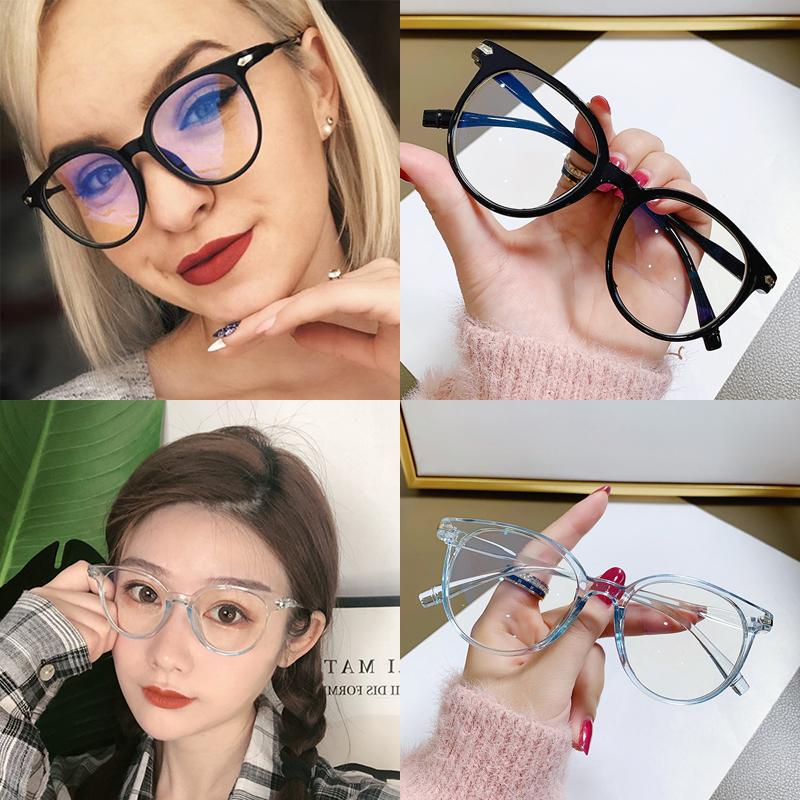 Men and Women Retro Round Anti Blue Light Computer Glasses Reading and Playing Games Eye Protection Outdoor Sports Sun Glasses