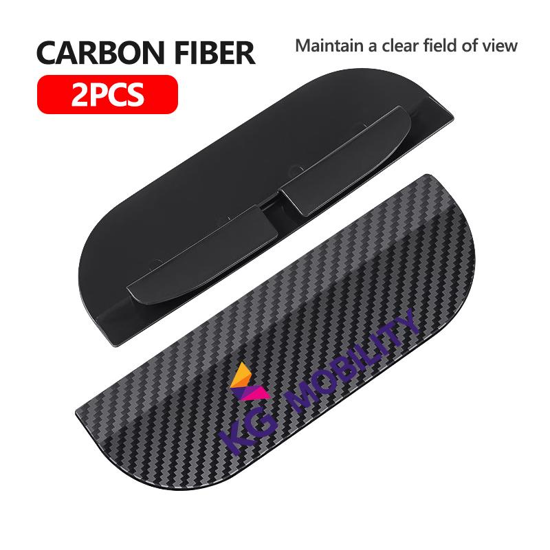 Car Rearview Mirror Rain Eyebrow Snap-On Carbon Fiber Rain Shield For SsangYong Musso Korando Rexton Torres Kyron 2 Sanka Actyon