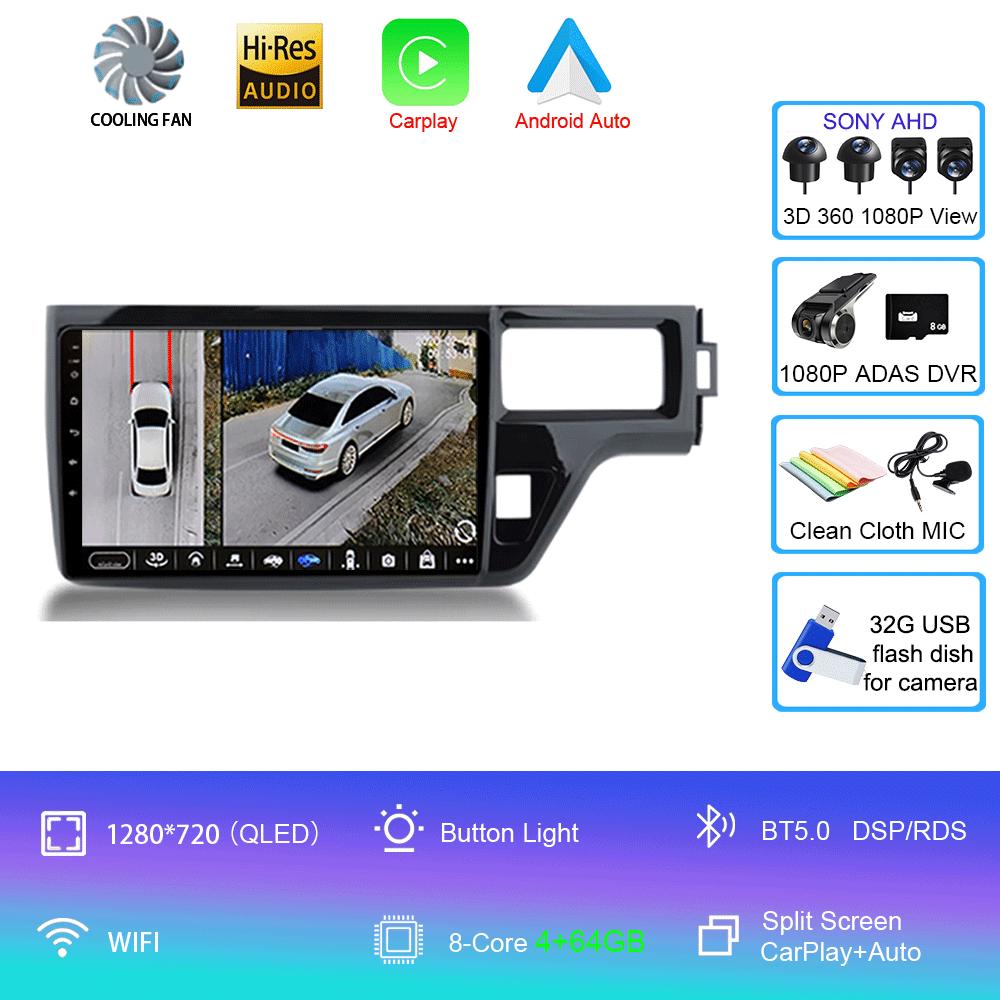For Honda Stepwgn 5 2015 - 2021 RHD Car Radio Multimedia Headunit QLED System Navigation GPS Auto Android14 2Din DVD