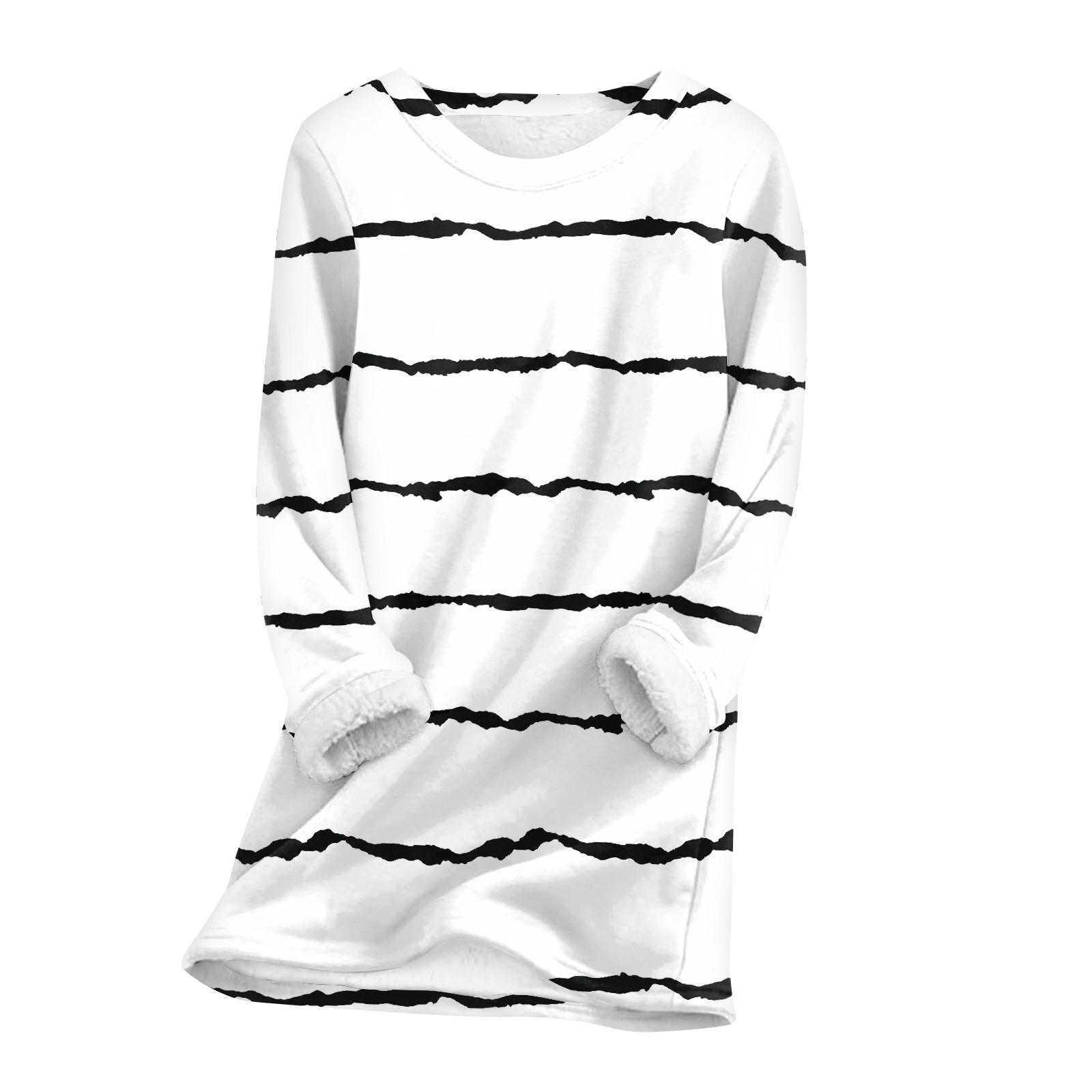 

Женский топ с круглым вырезом, с принтом, утолщенный плюшевый кашемировый теплый длинный топ с длинными рукавами XL белый