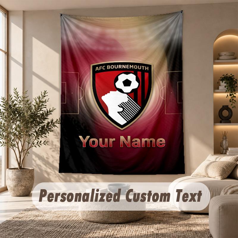 Tapestry Custom Name Text, Wall Hanging Tapestry Home Room DecorBournemouth Football