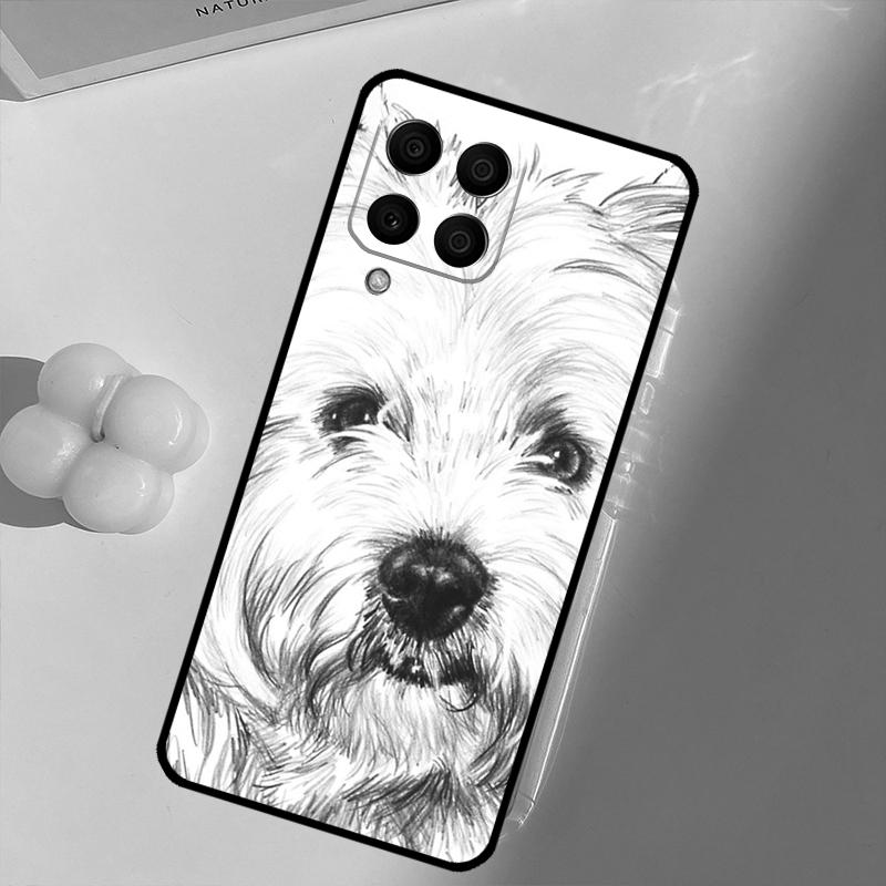 Cartoon Westie Dog For Samsung Galaxy M31 M16 M11 M21 M13 M33 M35 M53 M55 M15 M14 M34 M54 M12 M32 M52 M06 Case