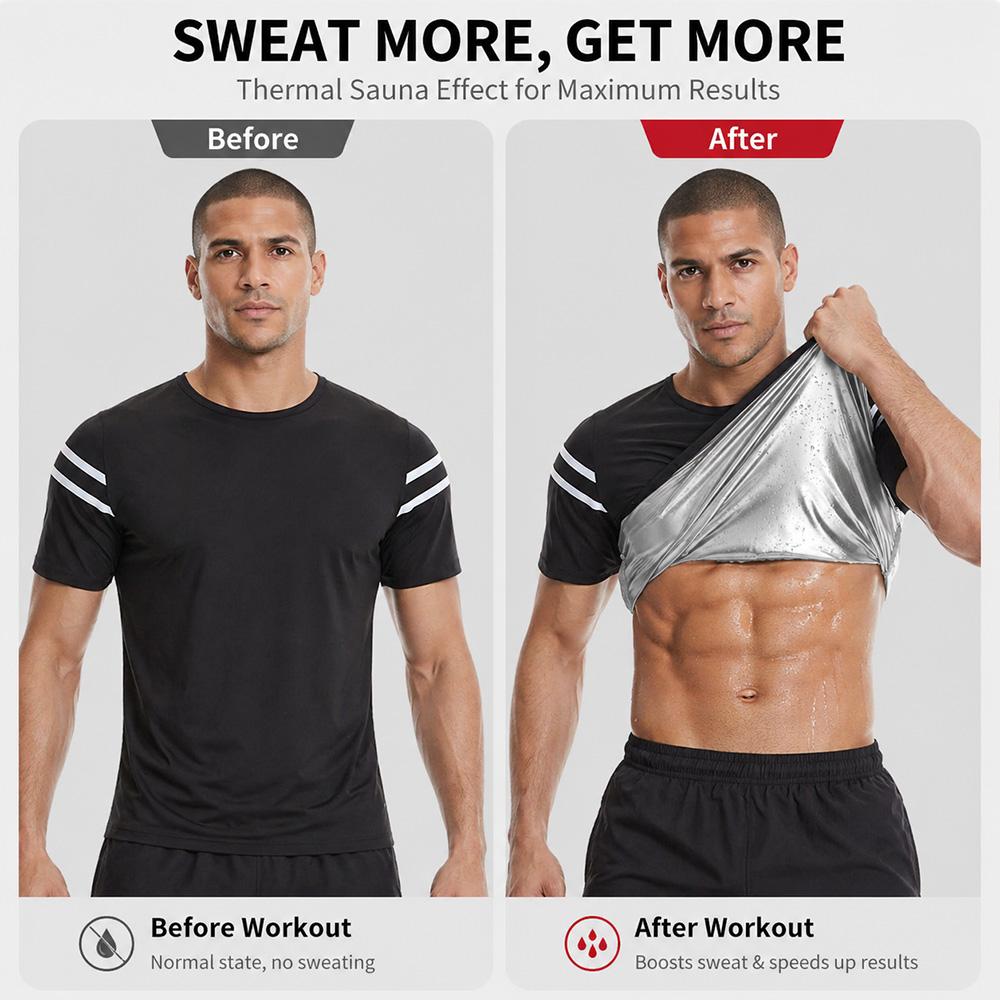 Men Body Shaper Sauna Vest Waist Trainer Sweat Shirt for Weight Loss Slimming Men Pullover Sportswear Workout Suit
