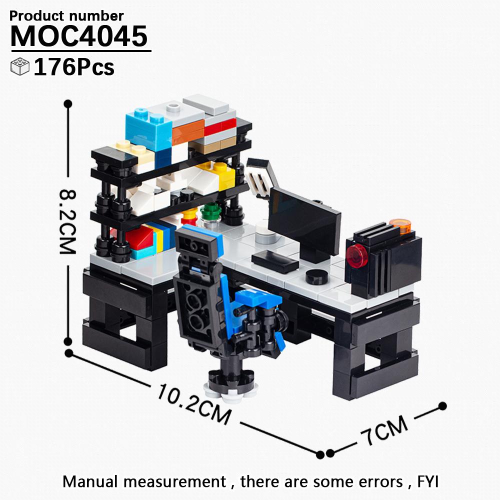 MOC City Bricks Počítačové stoly Nábytek Herní Kancelář Kompatibilní Figurky Stavebnice Kreativní Hračky Pro Děti Dospělé Dárek