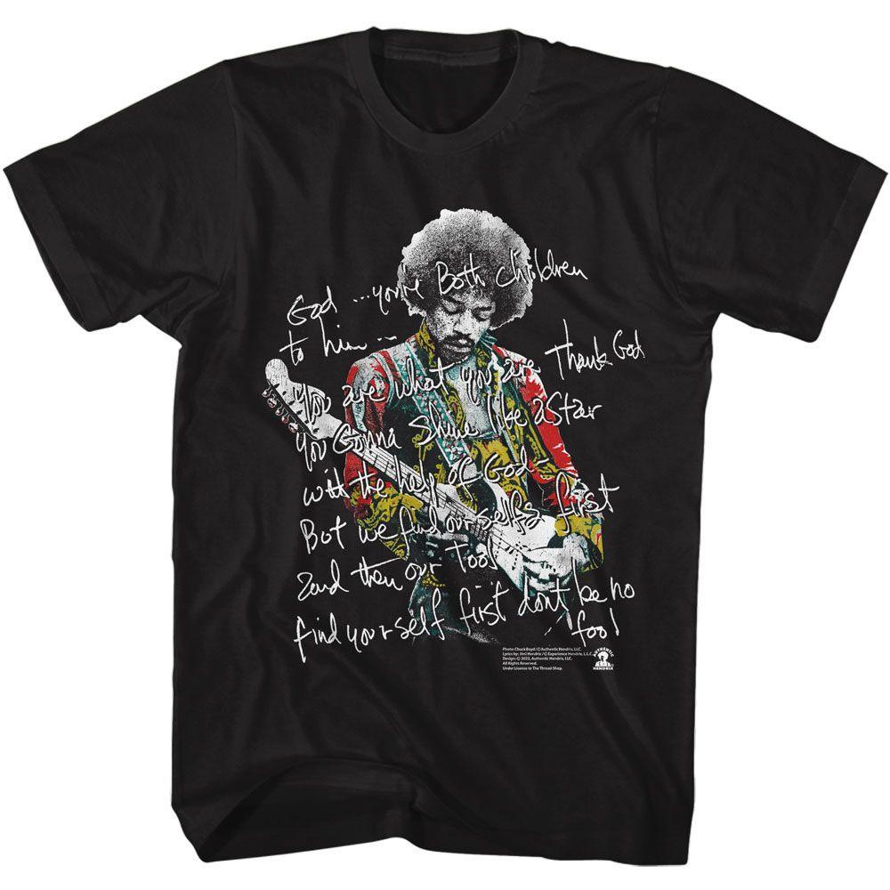 Men s Jimi Hendrix Jimi Hendrix Shine Like A Star T-shirt XX-Large Black XXXXL