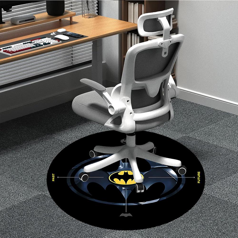 

1 шт. Круглый ковер с символом Бэтмена для офиса, под офисные стулья, спальни, гостиной, домашний декор, декор комнаты, доступен в различных размерах 80cm