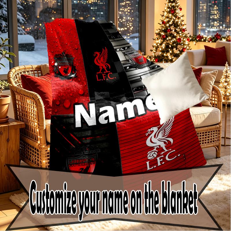 Custom Name Personalized Football team F.C Print Blankets, Home Decor, Bedroom, Sofa, Camping, Couch, Gifts for Birthday Christmas