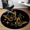 1pc Butterfly Sparkle Office Round Area Rug,  Mat Suitable ForOffice, Under Office Chairs Bedroom Living Room Home Decor, Room Deco