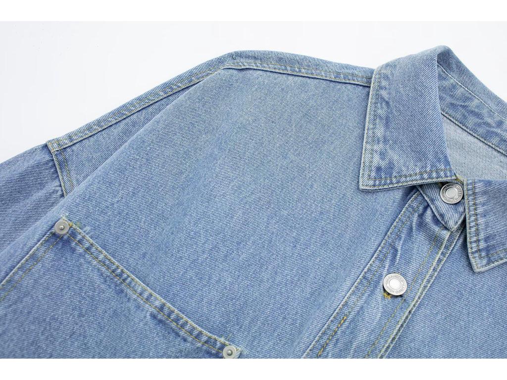 2025 Autumn European American Style Denim Shirt Jacket