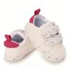 Adorable Floral Print Sneakers Baby Girls Trendy Comfy Slip On Slippers Adjustable Hook Loop Fastener