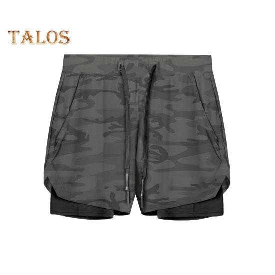 Herren-Shorts, einfarbiges Design, elastischer Bund, Kordelzug, lässige Shorts, doppellagig, schnelltrocknend, atmungsaktiv