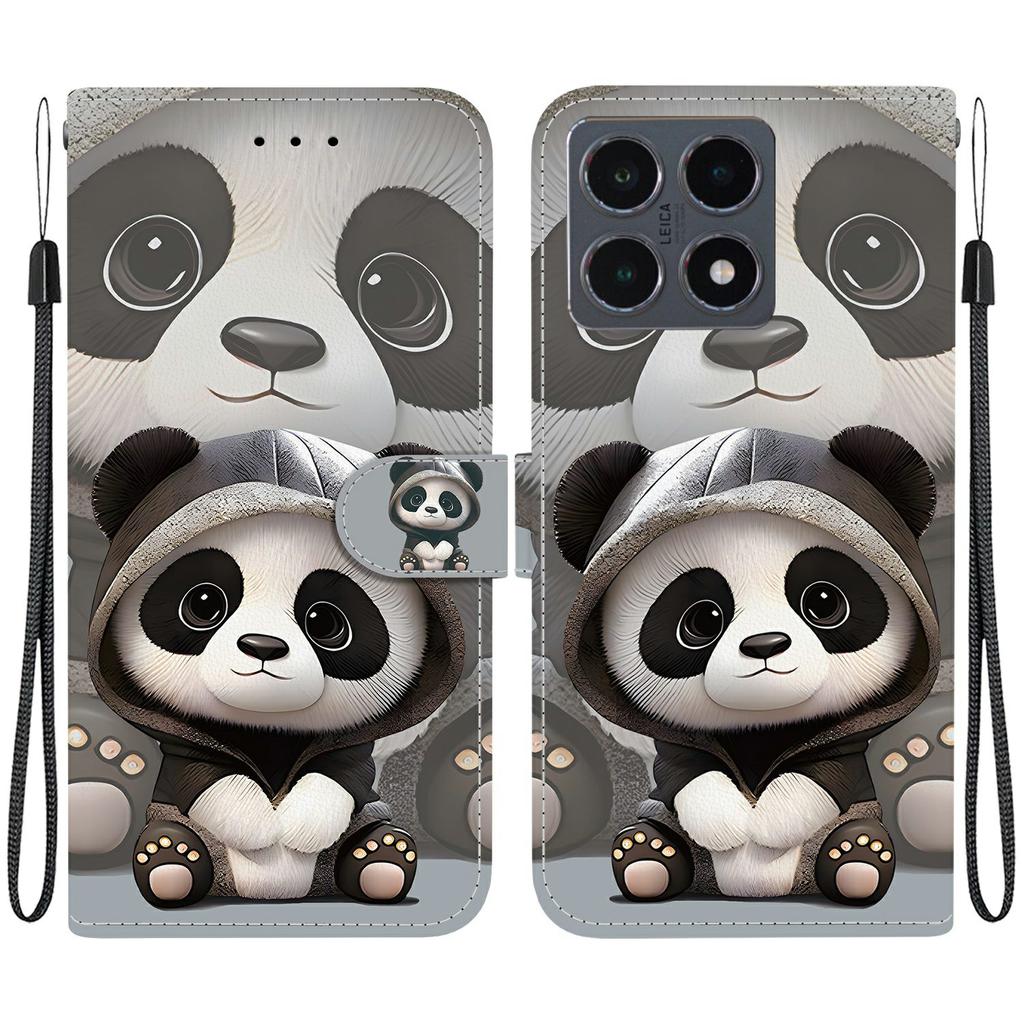 For Xiaomi 15T Wallet Case Pattern Printing Leather Stand Phone Cover with Strap