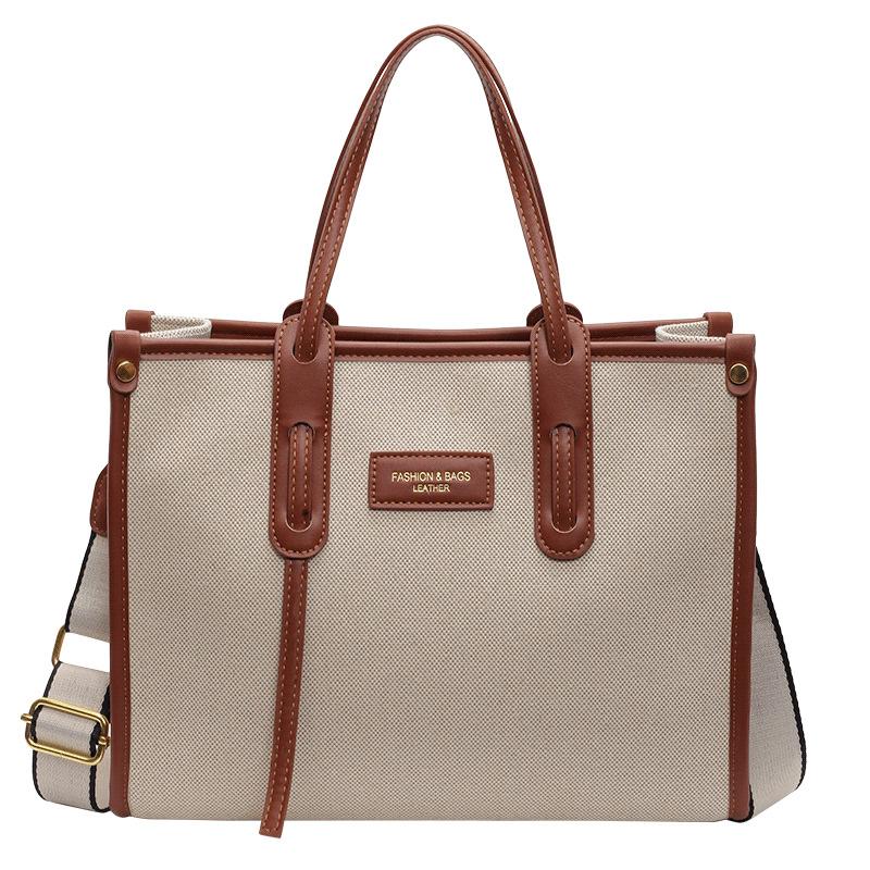 Large Capacity Canvas Bag Women 2025 New High-end Fashion Shoulder Messenger Bag Commuter Versatile Portable Tote Bag