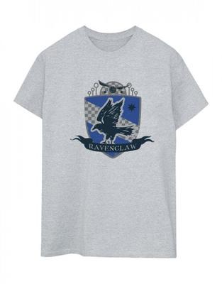 Camiseta de algodón estilo boyfriend con insignia de Ravenclaw en el pecho para mujer