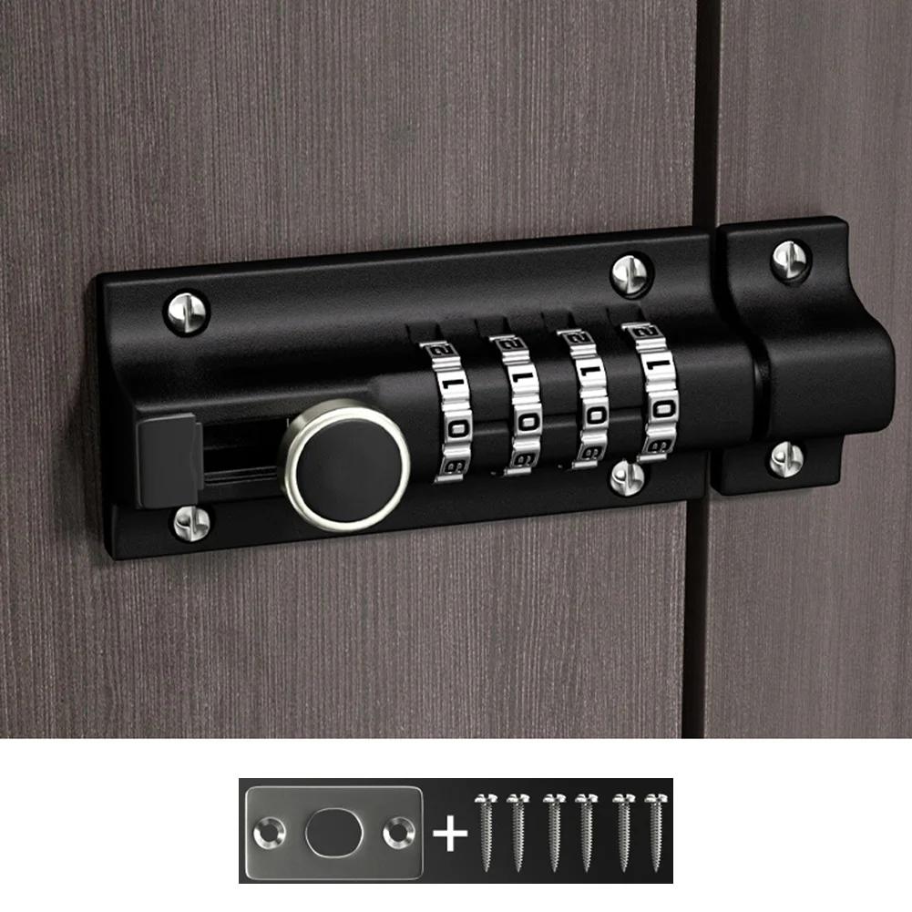 Lock Big Door Bolt Zinc Alloy Big Door Bolt Black Combination Latch Lock Black Gold Lock Black Gold Prevent Rust