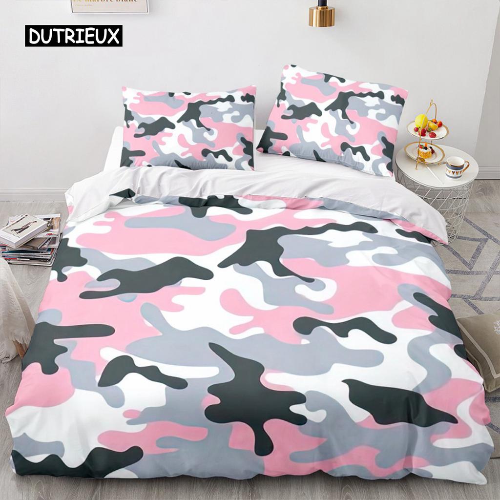 Camouflage Bettwäsche Set Abstrakt Bettbezug Grün Dschungel Komfortbezug Camouflage für Teenager Jungen Erwachsene Schlafzimmer Heimdekorationen